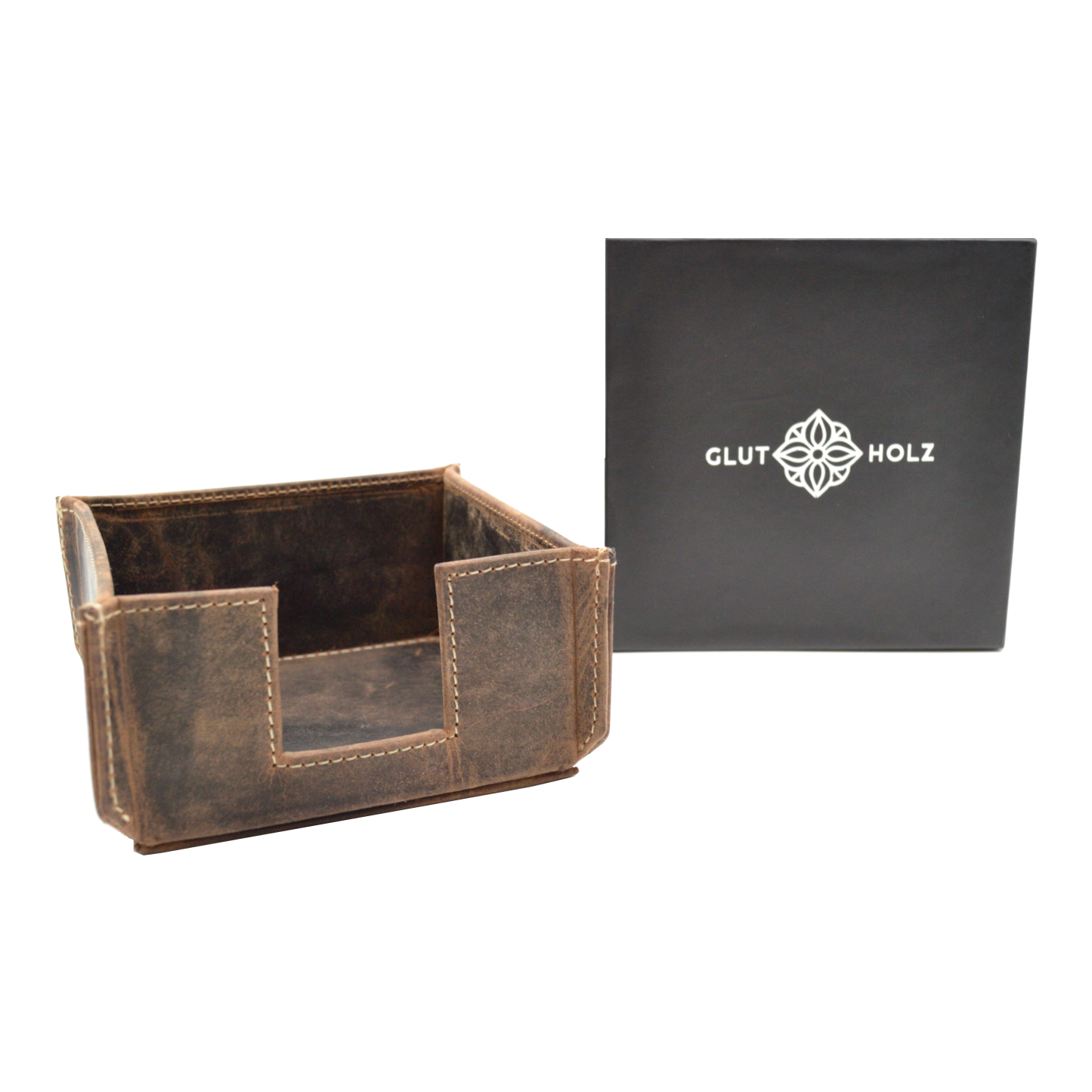 Notizzettelspender Leder "Vintage"