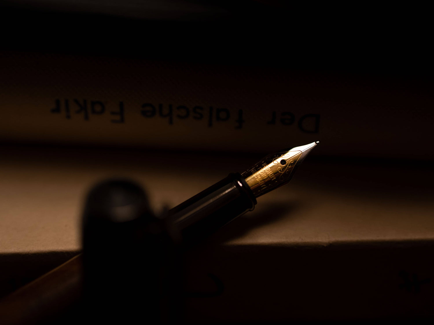 Welsh Füllfederhalter Walnussholz - Detailaufnahme Federspitze