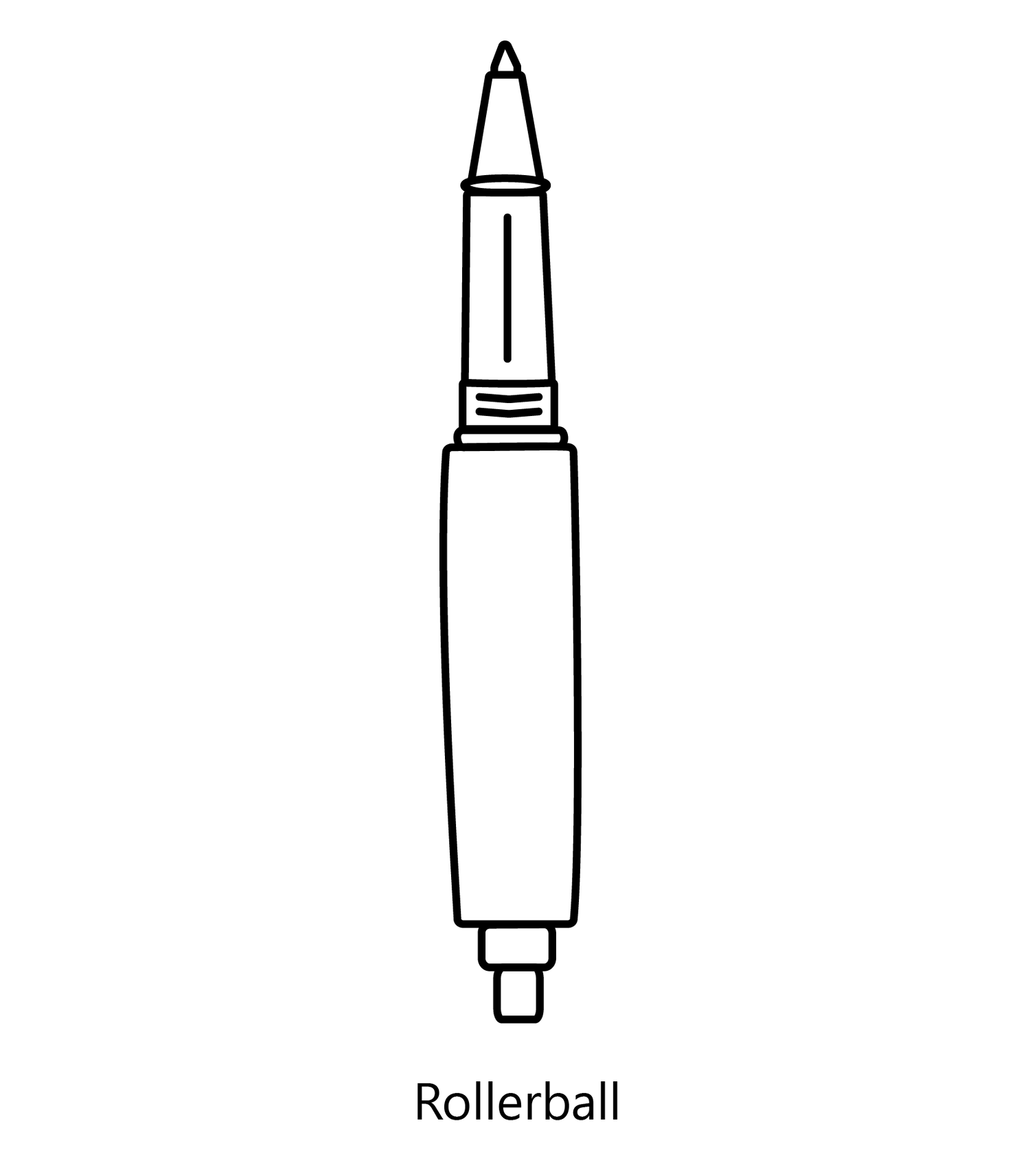 Piktogramm eines Rollerball Stiftes